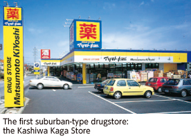 初の郊外型ドラッグストアとしてオープン  柏加賀店